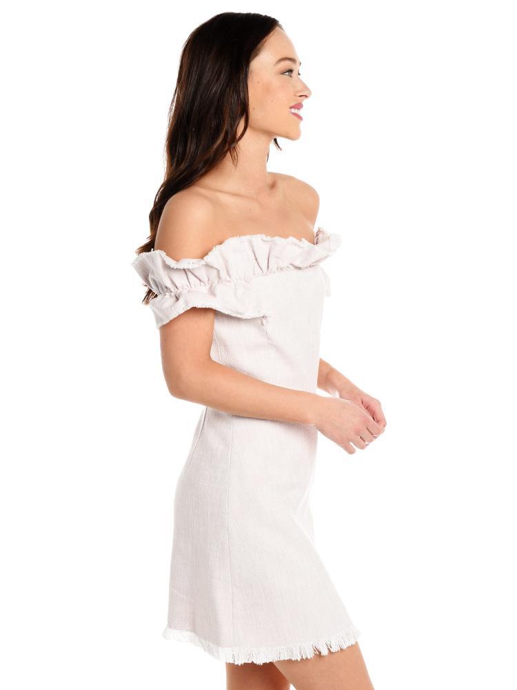 Rebecca Taylor Off The Shoulder Slub Suiting Dress