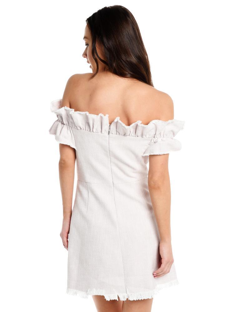 Rebecca Taylor Off The Shoulder Slub Suiting Dress