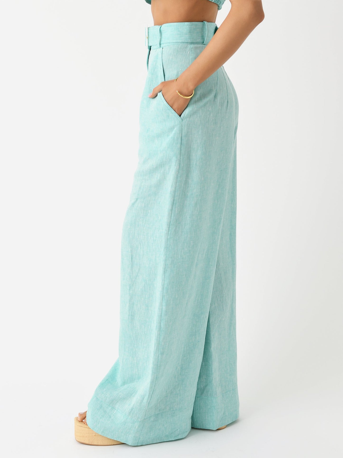 Matthew Bruch Women's Wide Leg Pleated Pant