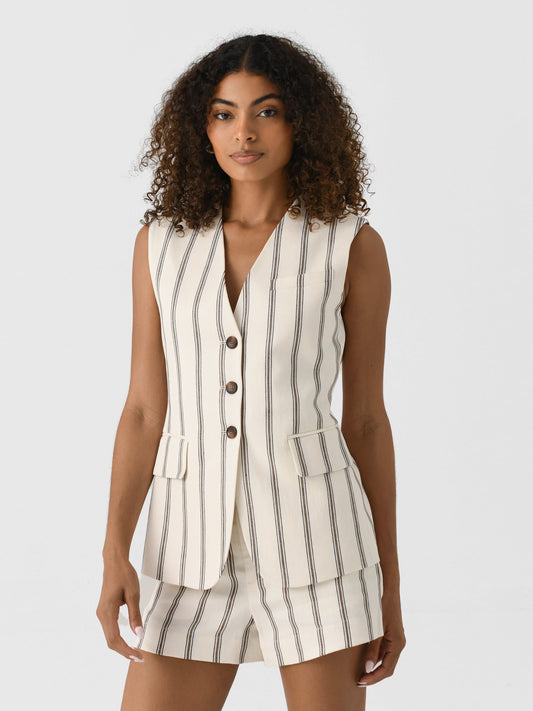 ALC Women's Noa Striped Linen Vest