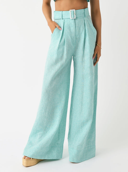 Matthew Bruch Women's Wide Leg Pleated Pant