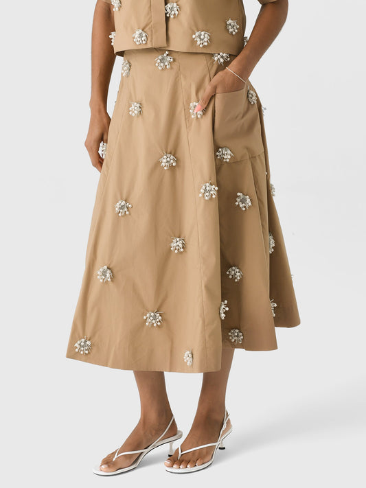 Simkhai Women's Novanna Embellished Midi Skirt