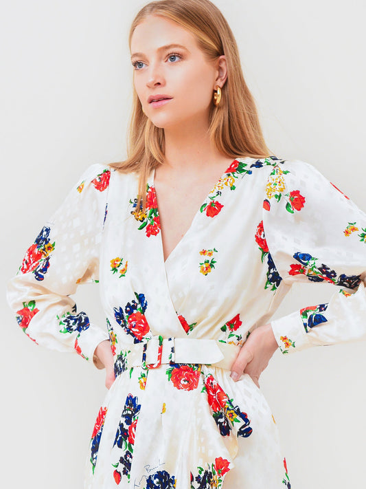 Tory Burch Women's Printed Silk Wrap Dress